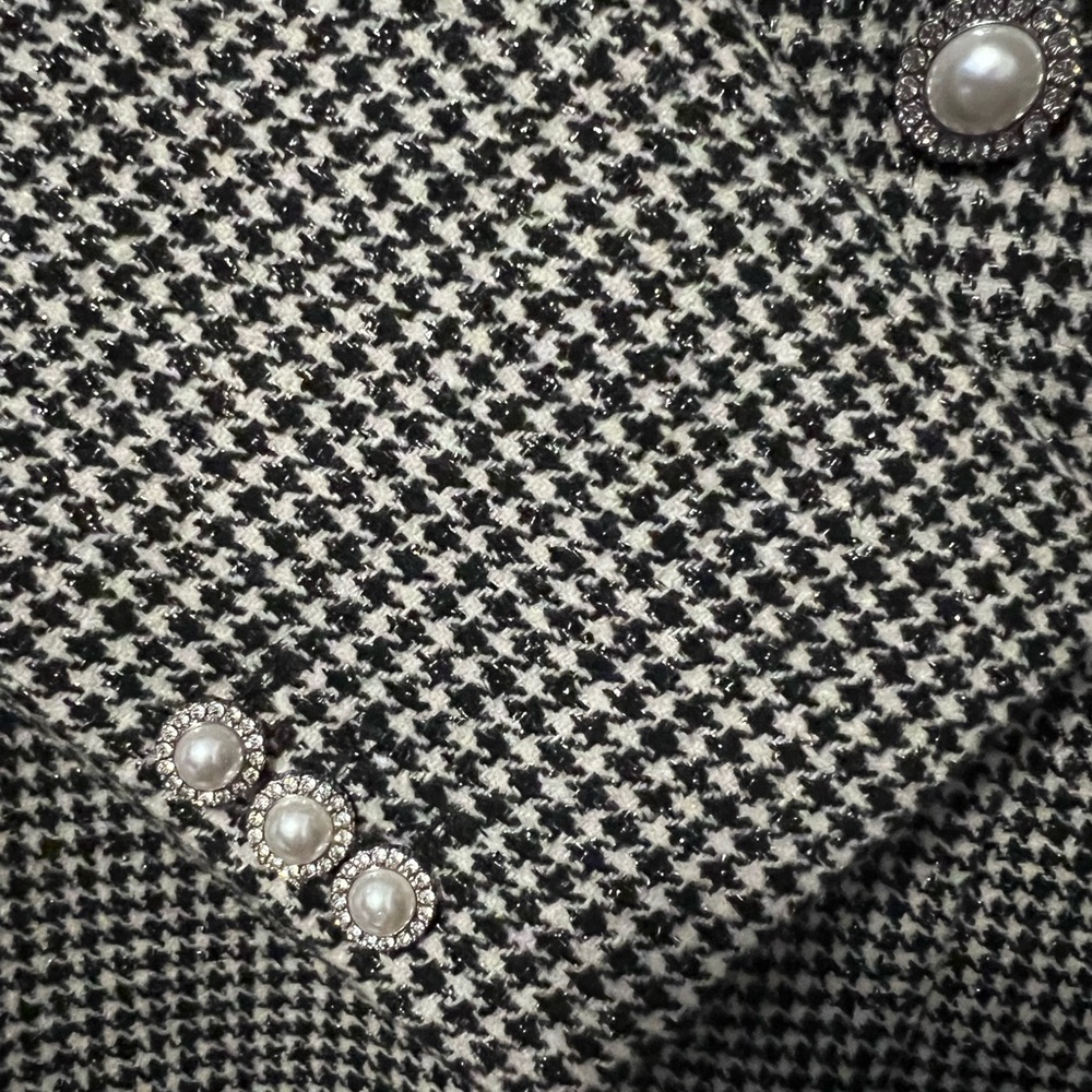 J.Crew Black and White Patterned Metallic threading Blazer - Picture 4 of 4